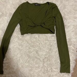 Shein crop top green